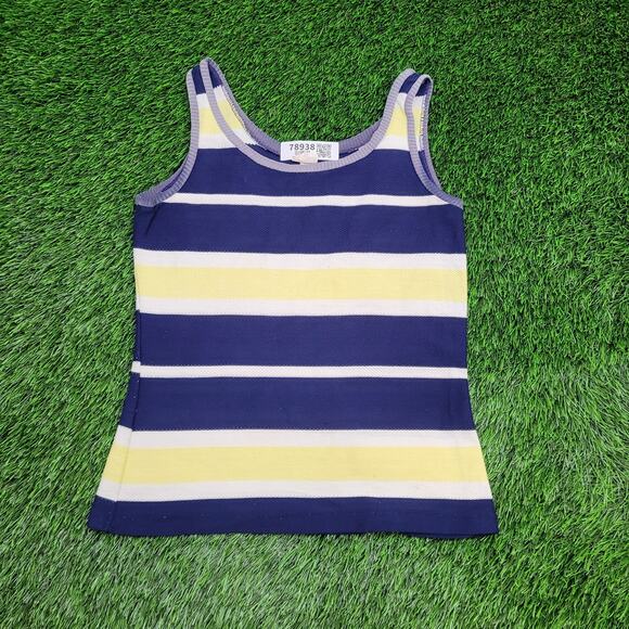 Vintage 80s MOD Stripes Tank-Top Womens XS/S 16x23 Catalina - Picture 1 of 11